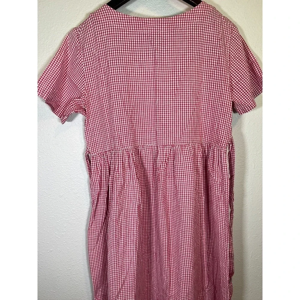 Prairie Costume Dress Red Gingham Farm Girl Dorothy Farm Theater Wardrobe Cotton - Picture 12 of 15